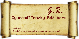 Gyurcsánszky Róbert névjegykártya